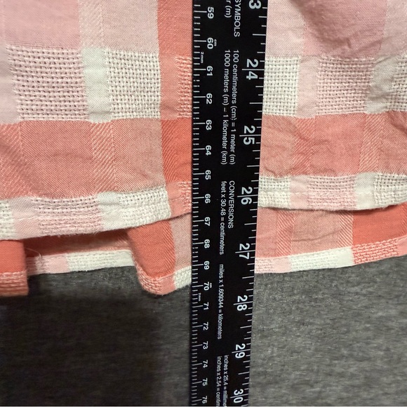 St. John's Bay Pink and White Plaid Blouse 100% Cotton Size XXL - Picture 8 of 9